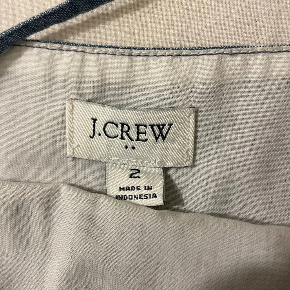 J. Crew Womens Size 2 Chambray V Neck‎ Cami Tank Top Blue Re-imagined Strappy
